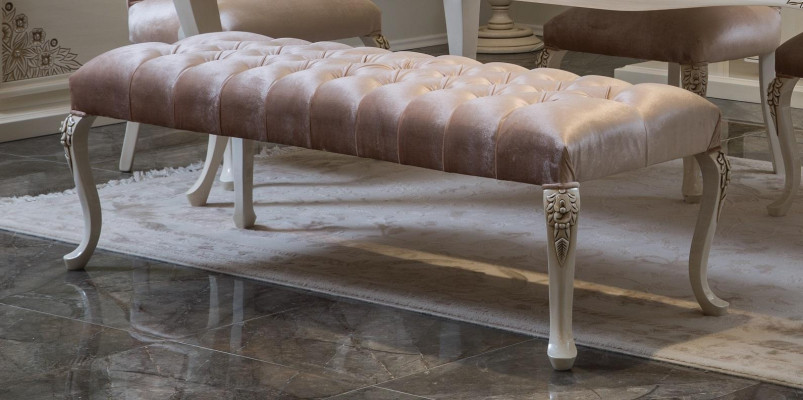 Tabouret Rembourrage Siège Design Textile Relaxation Luxe Banquette Tissu Chesterfield