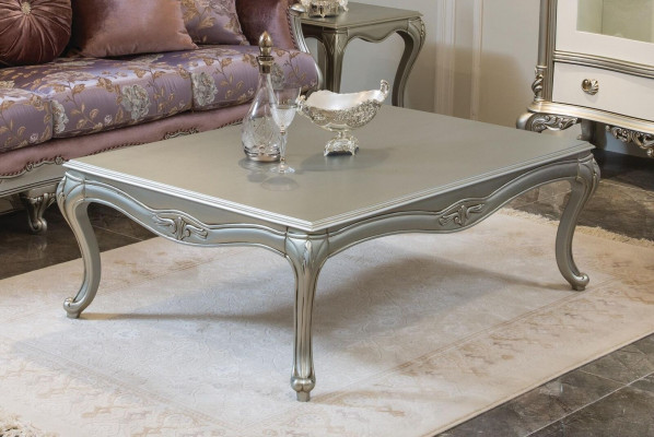 Table basse de luxe Tables basses classiques Table en argent Nouvelle table en bois