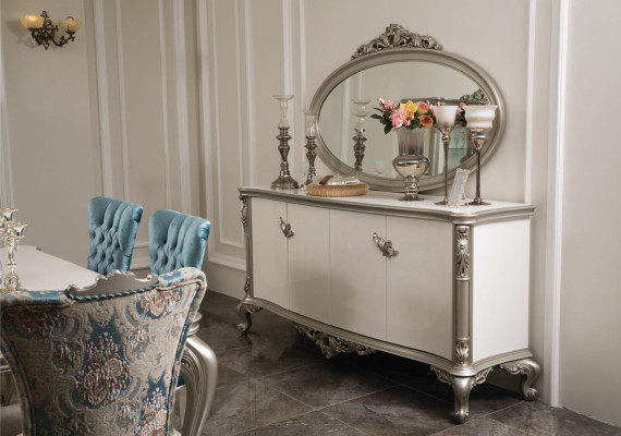 Luxueux Commode Miroir Groupe Bois Console Buffet Tiroirs Consoles