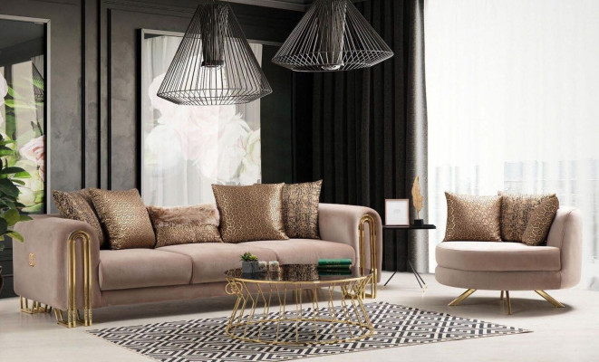 Fauteuil meubles design de luxe Style classique Textile Salon Lounge nouveau