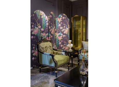 Fauteuil classique r Relax Lounge en tissu Siège Luxe Baroque Vert