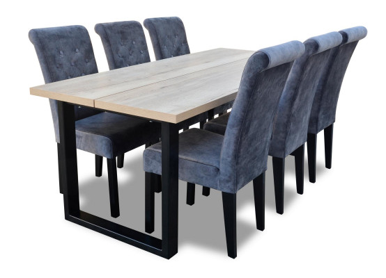 Table à manger Salle à manger Ensemble de salle à manger Ensemble classique de table 7 pièces Set Chaise nouvelle 6x Chaises