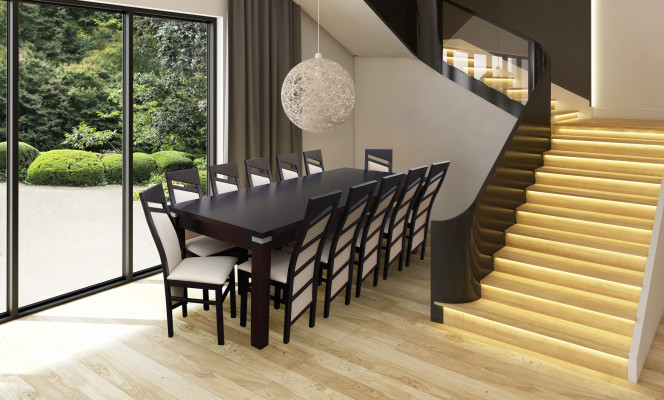 Ensemble complet Table à manger Chaise 12x Chaises Salle à manger Groupe Ess en bois Tables 13 pièces