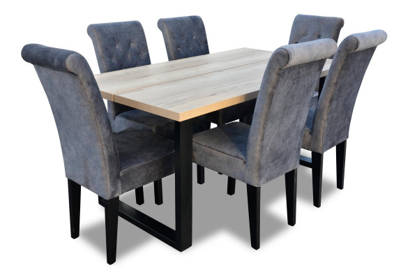 Ensemble classique Table à manger + 6x chaises Suite de chaises Lehn Tables de salle à manger Groupe