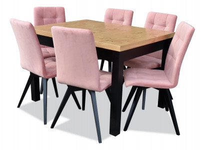 Groupe de salle à manger de luxeSuite 7 pièces Table + 6 Chaises Fauteuils Mobilier
