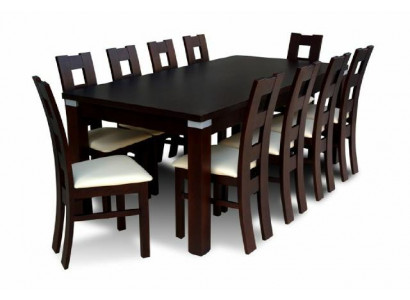 Table à manger avec 10 chaises Ensemble de salle à manger Ensemble de table en bois 200/290 cm Immédiatement