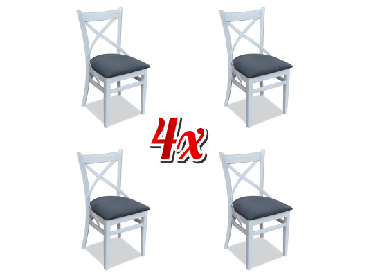 Ensemble de chaises design avec revêtement textile pour groupe de 4 chaises, mobilier de luxe avec des chaises à haut dossier.