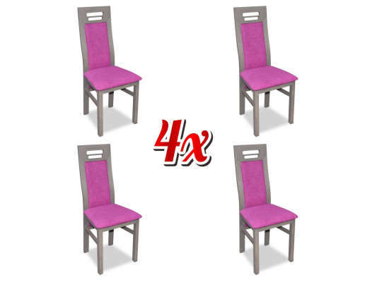Ensemble complet de chaises de designer K65 4x pour salle à manger. Sièges rembourrés en textile.