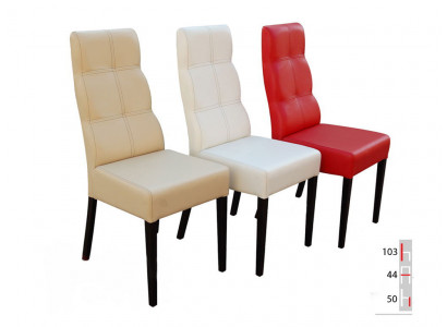 Bois massif Chaise en bois MODERNE Cuir DESIGNER Chaise de salle à manger Décor de cuisine décoratif