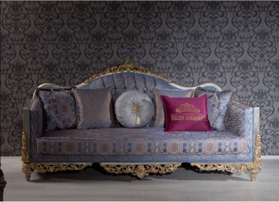 Canapé design 3 places Revêtement Luxe Classique Canapés en tissu Chesterfield