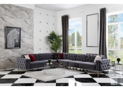 Suite d'angle Chesterfield Canapé d'angle Canapé Sofa Canapé d'angle Meubles