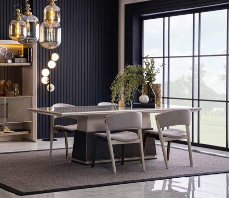 Table à manger de luxe Tables à manger Ensemble de table à manger Ensemble de salle à manger Tables 4x chaises Chaise