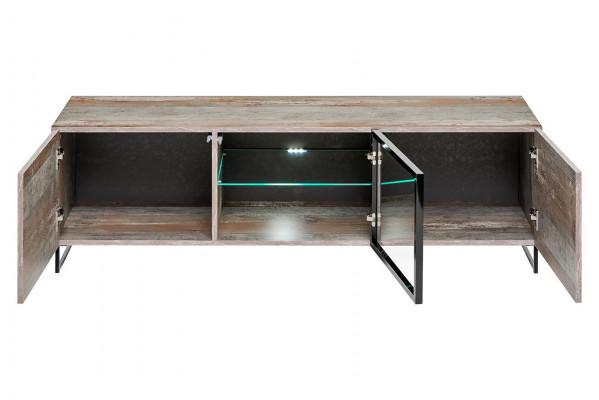 Ensemble de meubles bas pour téléviseur avec unité murale de design, 2 vitrines, meuble bas pour téléviseur, ensemble d'ameublement 5 pièces.