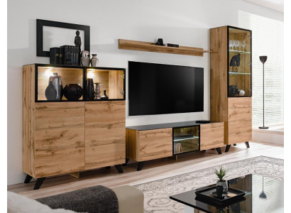 Salon Ensemble moderne Vitrine Commode Unités murales Meuble TV Design nouveau