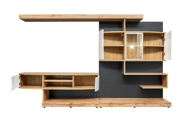 Unité murale Braun Ameublement Luxueux Salon de designer Meuble TV Table basse Mobilier neuf