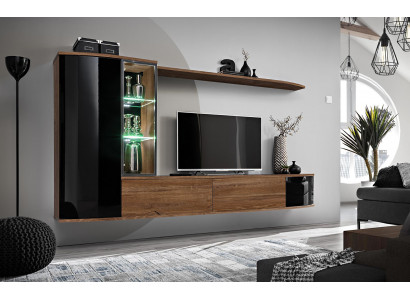 Ensemble d'unité murale de luxe pour le salon, support TV en bois, étagère murale, nouveau meuble mural