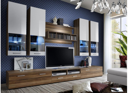 Meuble TV de luxe dans le salon Buffet TV Lowboard Etagère murale design Unité murale moderne