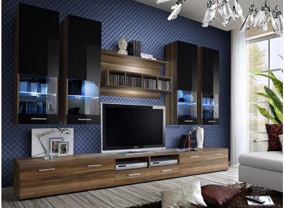Ensemble mural de télévision design, 4x meuble mural, meuble TV, étagère murale, meubles de luxe