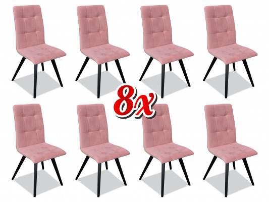 Chaise 8x Chaise rembourrée de salle à manger Canapé TV Siège en textile Set de fauteuils de club neuf
