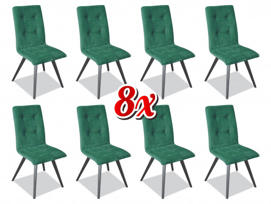 Chaise 8x Chaise rembourrée de salle à manger Canapé TV Siège en textile Set de fauteuils de club neuf