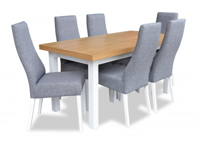 Salle à manger Ensemble complet Table 4x Chaise Set 7pcs. Table à manger Ensemble de salle à manger en bois neuf