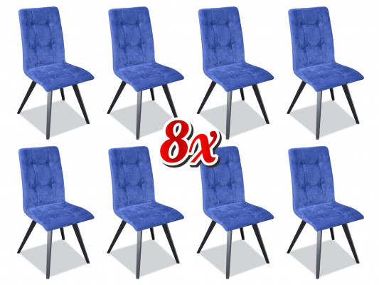 Chaise 8x Chaise rembourrée de salle à manger Canapé TV Siège en textile Set de fauteuils de club neuf