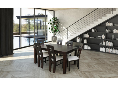 Mobilier de salle à manger classique Ensemble de salle à manger Fauteuil Table Groupe Ensemble de 7 pièces Classique