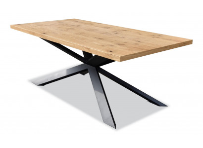 Table à manger Design Table Bois Acier inoxydable Moderne Salle à manger Salon