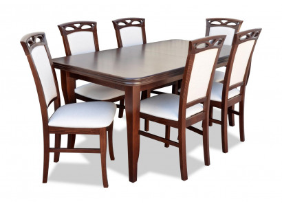 Table de salle à manger Classic r Ensemble en bois pour salle à manger Suite 6 chaises Chaises Lehn 7 pièces