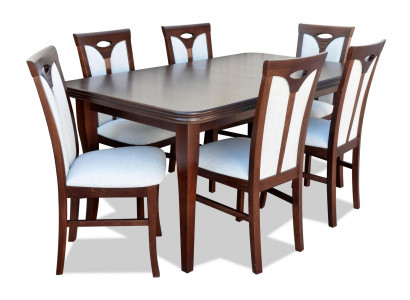 Mobilier de salle à manger classique Ensemble de salle à manger Fauteuil Table Groupe de 7 pièces. Ensemble moderne