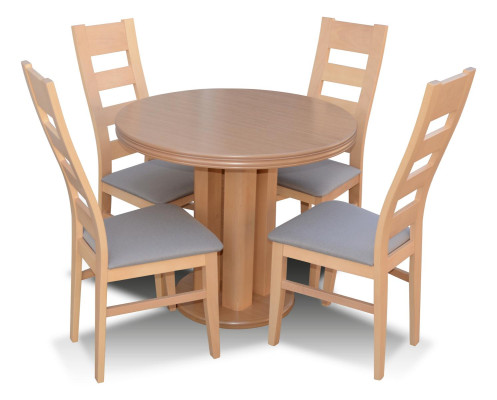 Table à manger 4 x chaises Ensemble de salle à manger Set de salle à manger Table en bois 5 pièces. Suite de groupe