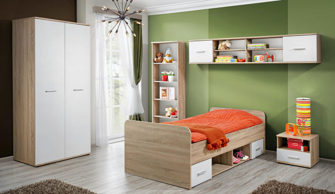Ensemble complet de chambre d'enfants Table de chevet Lit designer Armoire moderne Mobilier