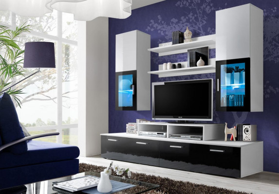 Unité murale Complet TV Lowboard Meuble mural de luxe des fournitures de cabinet de concepteur moderne