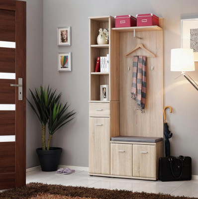 Vestiaire d'entrée Armoire Porte-manteau Bois Moderne Meuble Portemanteau Entrée