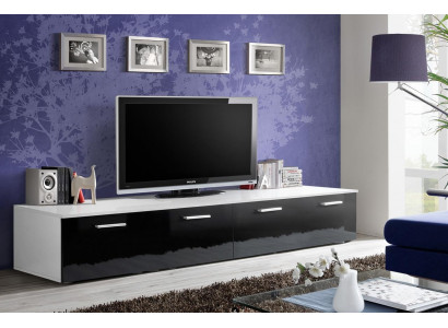 Meuble TV bas pour salon de luxe design moderne en bois.