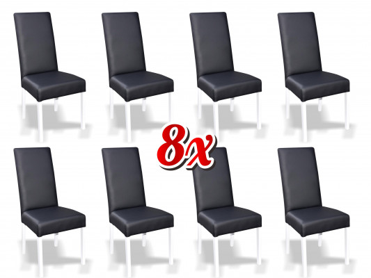 Salle à manger Chaises Ensemble de groupe en cuir Ensemble en bois 8x Ensemble de chaises Fauteuil Suite neuf.