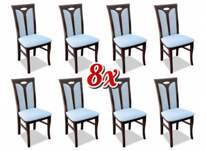 Suite de fauteuils Chaises Gastro Salle à manger Tissu Textile Ensemble de 8 chaises design en bois