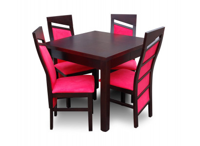 Fauteuils Design Table à manger + Ensemble de 4 chaises Suite Groupe de chambre 5 pièces. Tables