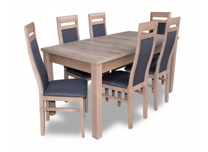 Table de salle à manger Suite Table + 6x Chaises Chaise Salle à manger Suite Table Bois