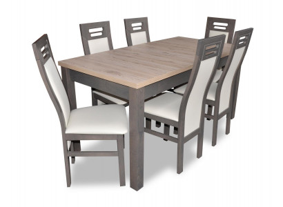Salle à manger 6x fauteuils Ensemble de 7 pièces Suite classique Table de salle à manger Groupe de chaises de luxe