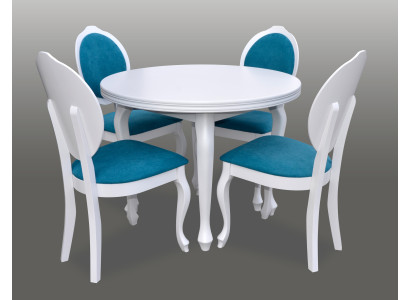 Classique r Table ronde Design en bois Salle à manger + 4 chaises