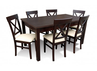 Table à manger Designer Salle à manger + 6 chaises Groupe Chaise Tables Table en bois