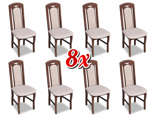 Suite Chaise 8x Chaise de salle à manger Chaise rembourrée Salon Club Chaises Textile Ensemble de cuisine neuf