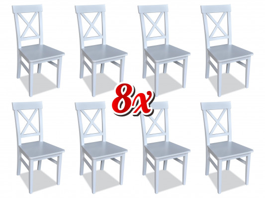 Salle à manger Chaises Textile Ensemble 8x Chaise Designer Bois Tissu Rembourrage Chaises Gastro