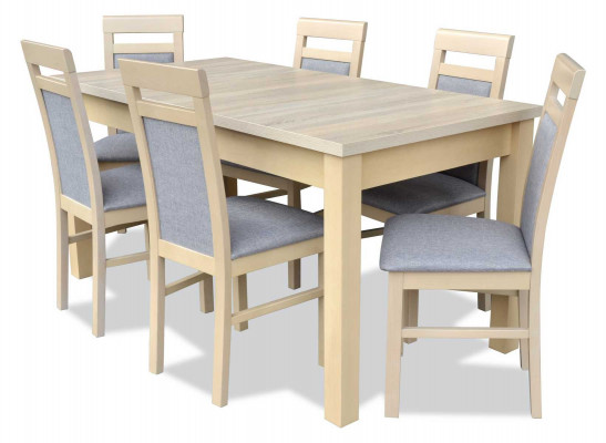 Table à manger + 6x chaises Salle à manger Suite Designer Bois Classique Set