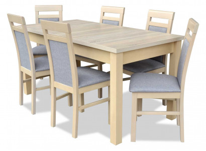 Table à manger + 6x chaises Salle à manger Suite Designer Bois Classique Set