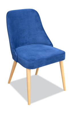 Meubles de salle à manger en bois de chêne modernes et élégants, ensemble de meubles comprenant 4 chaises de luxe bleues nouvelles.
