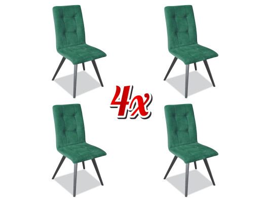 Ensemble de chaises 4x Chaises Rembourrage textile Lehn Salle à manger en bois massif Meubles de siège en bois