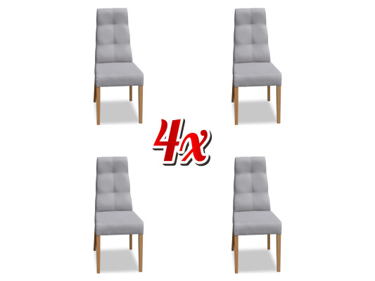 Ensemble de 4 chaises de fauteuil en bois design textile Chaises avec revêtement en tissu pour salle à manger Gastro Nouveau en tissu