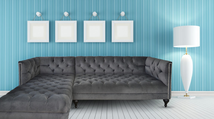 Tissu de canapé Tissu de canapé Canapé Tissu d'ameublement Suite de designer Canapé Gris Canapés